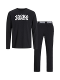 Jack & Jones Kids' Jacelton Cotton Pyjama Set, Black - McGrocer