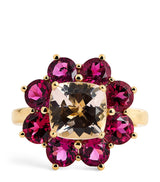 Harrods Jennifer Meyer Yellow Gold and Rubellite Flower Ring- Buy online at McGrocer