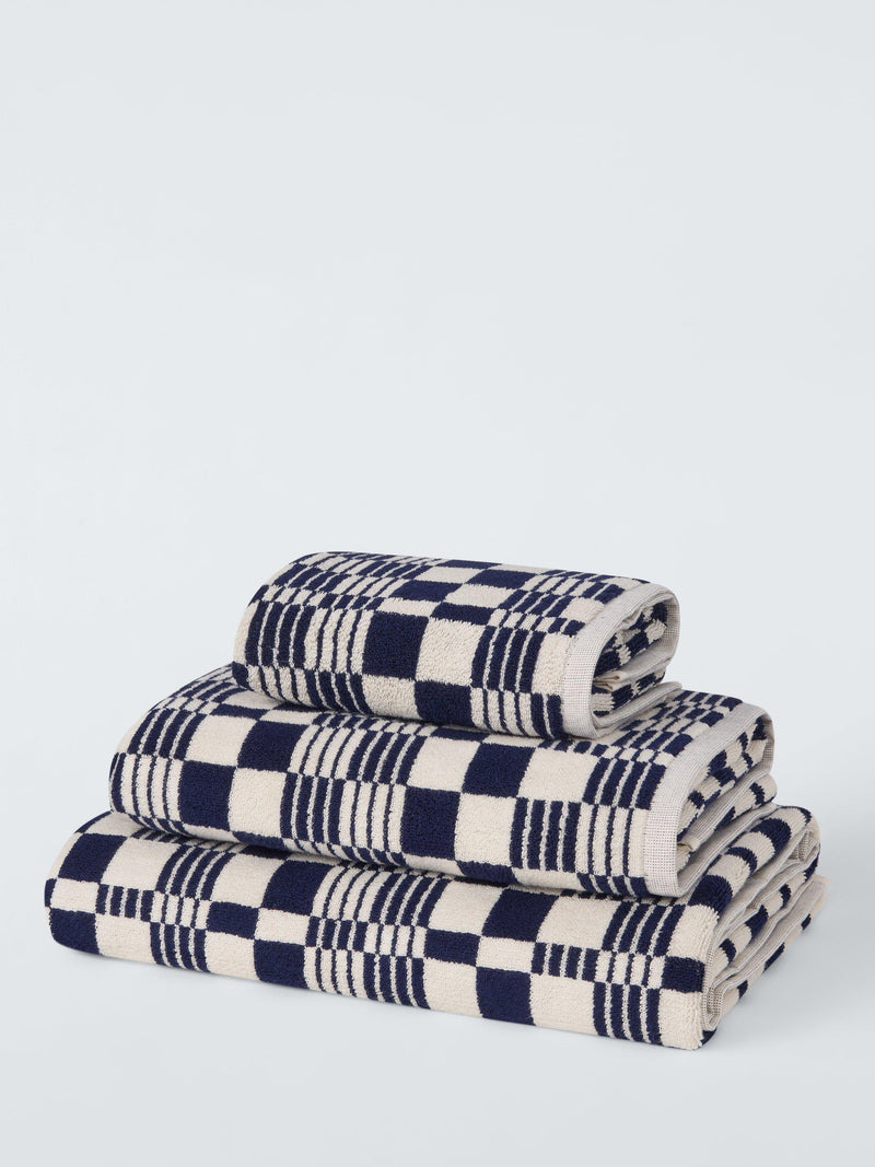 John Lewis check pattern bath towel 600gsm, imported from the UK