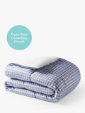 Night Lark coverless duvet gingham dusk blue, imported from the UK