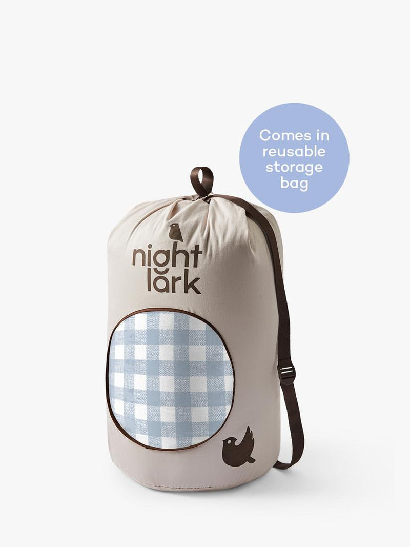 Night Lark coverless duvet gingham dusk blue, imported from the UK