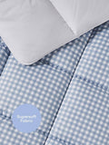 Night Lark gingham check duvet dusk blue (British brand)