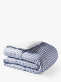 Night Lark gingham check duvet dusk blue (British brand)