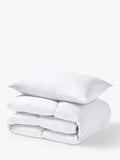 Night Lark seersucker coverless duvet and pillowcase set in polar white, imported from the UK