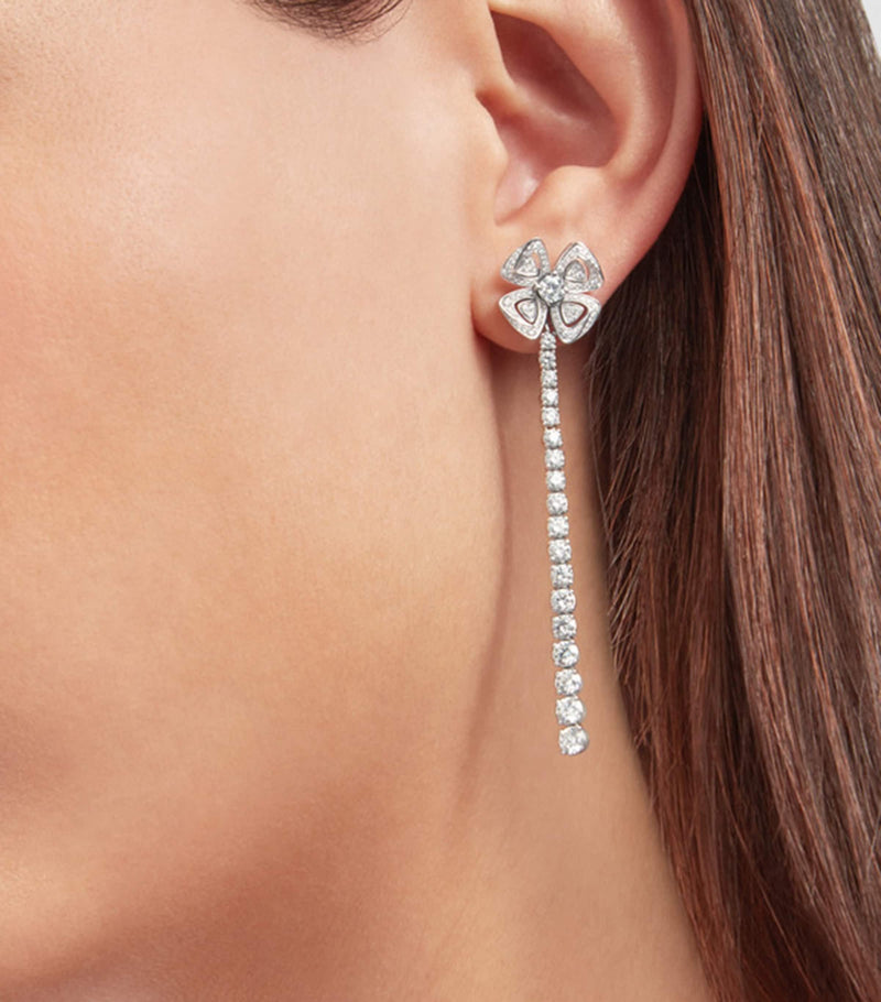 Bvlgari Fiorever convertible earrings white gold diamonds, UK version