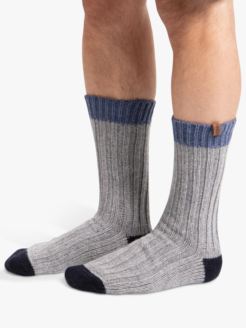 totes wool blend thermal socks navy grey pack of 2 (British brand)