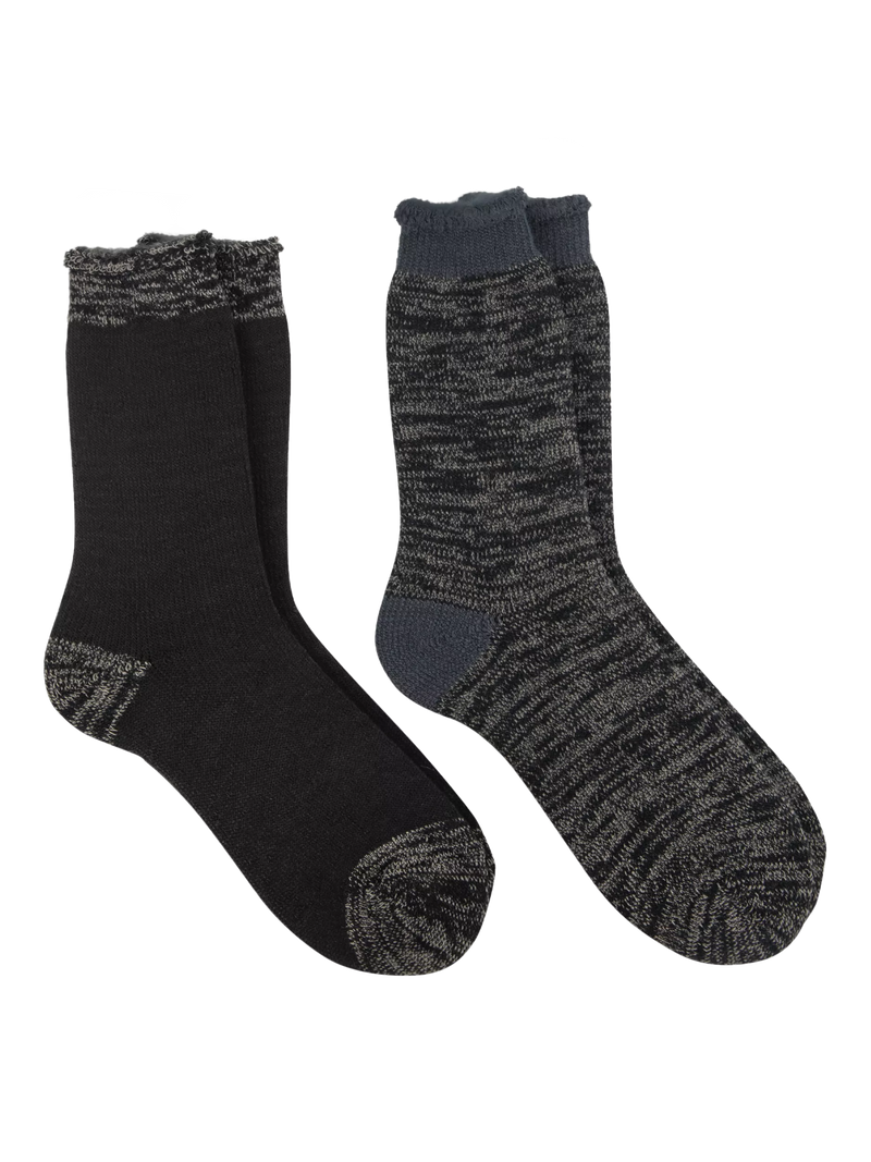 totes men's thermal socks pack of 2 black grey (British brand)