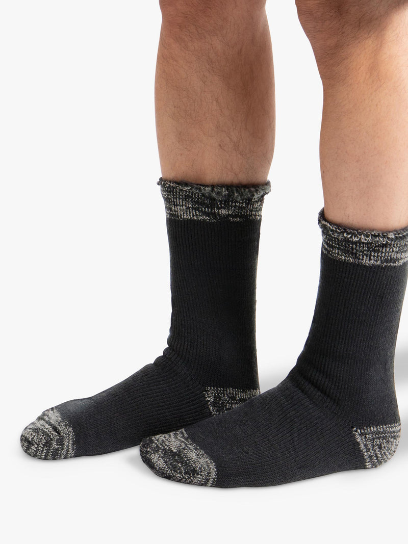 totes men's thermal socks pack of 2 black grey (British brand)