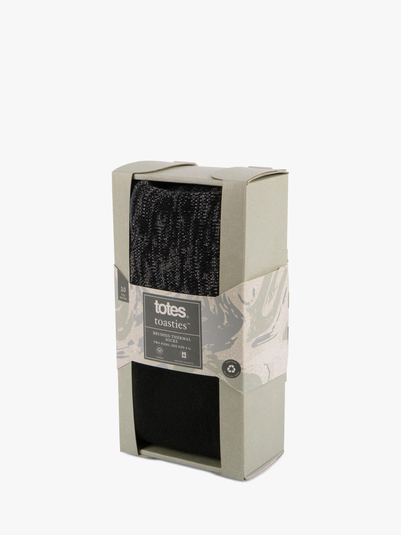 totes men's thermal socks pack of 2 black grey (British brand)