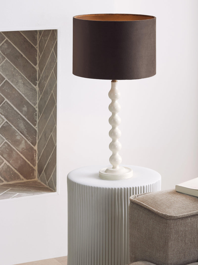 John Lewis Matt Velvet Drum Lampshade H18x25cm, imported from the UK