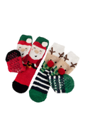 totes Kids Christmas Slipper Socks Multi Twin Pack (British brand)