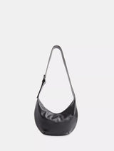 John Lewis Whistles Sia Curved Crossbody Leather Bag, Black- Buy online at McGrocer