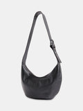 Whistles Sia curved crossbody bag in black leather (British brand)