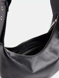 Whistles Sia curved crossbody bag in black leather (British brand)