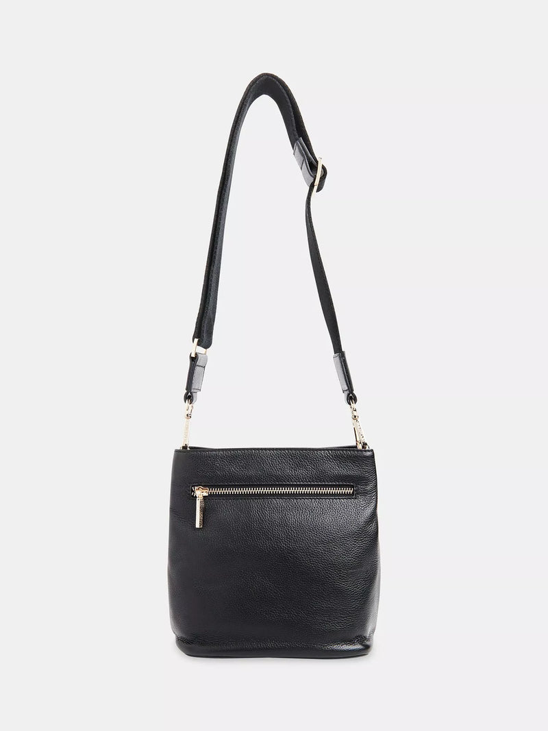 Whistles bucket bag black leather, imported from the UK