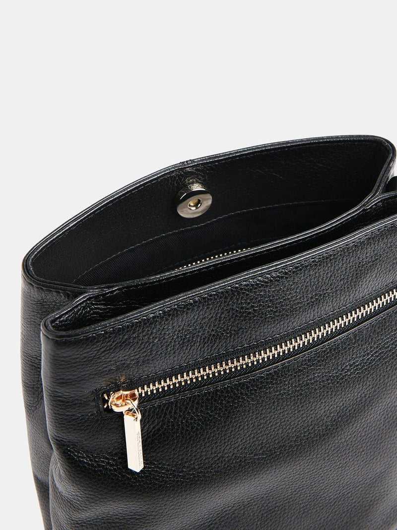 Whistles bucket bag black leather, imported from the UK
