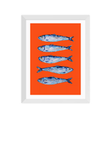 John Lewis EAST END PRINTS Alice Straker 'Sardines Orange' Framed Print- Buy online at McGrocer