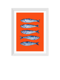 East End Prints Alice Straker sardines orange print small, imported from the UK