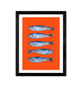 EAST END PRINTS Alice Straker 'Sardines Orange' Framed Print