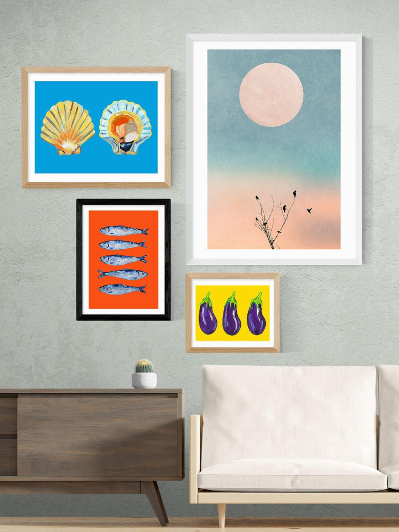 East End Prints Alice Straker sardines orange print small, imported from the UK