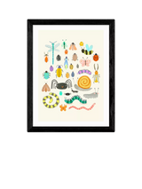 John Lewis Framed Art Print with Bugs Illustration and Acrylic Glaze- Buy online at McGrocer