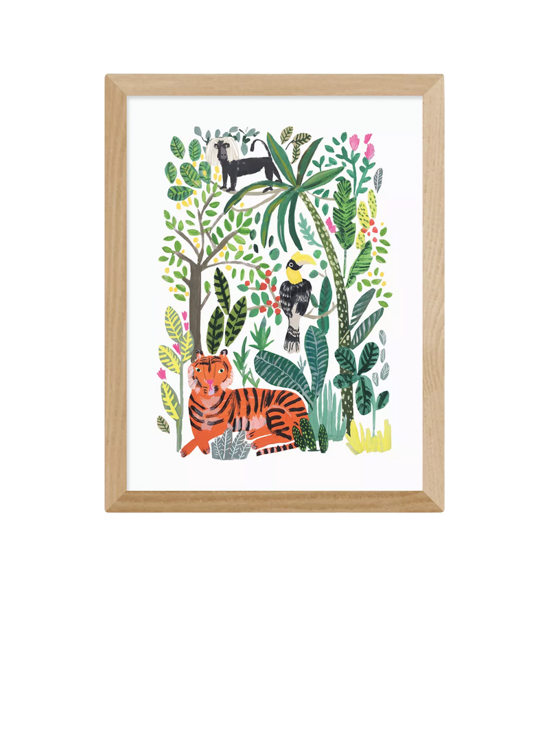 EAST END PRINTS Darcie Olley Indian Jungle Framed Art Print 33.4 x 28.4cm