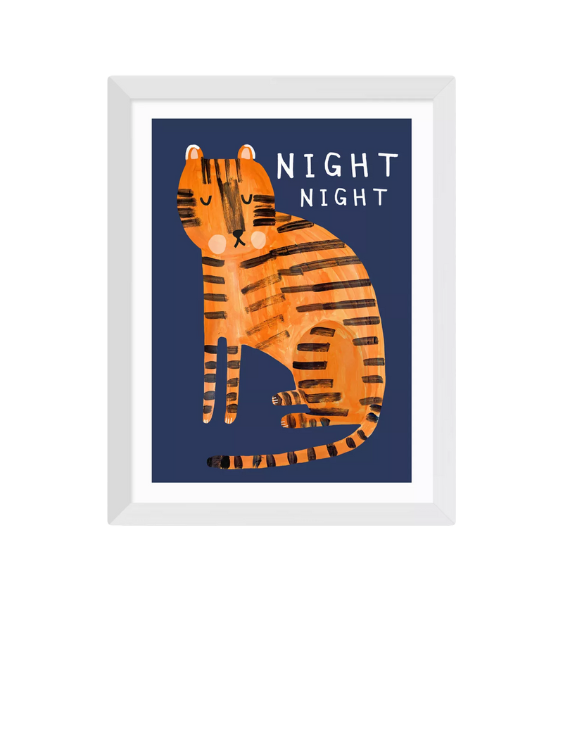 EAST END PRINTS Darcie Olley Night Night Tiger Framed Print Small