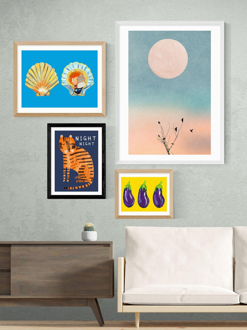 East End Prints Night Night Tiger framed print small, UK version
