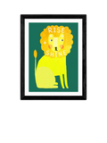 EAST END PRINTS Darcie Olley Rise and Shine Lion Framed Print, 33.4x28.4cm
