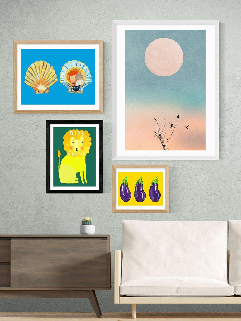 EAST END PRINTS lion framed print by Darcie Olley 33x28cm, UK version
