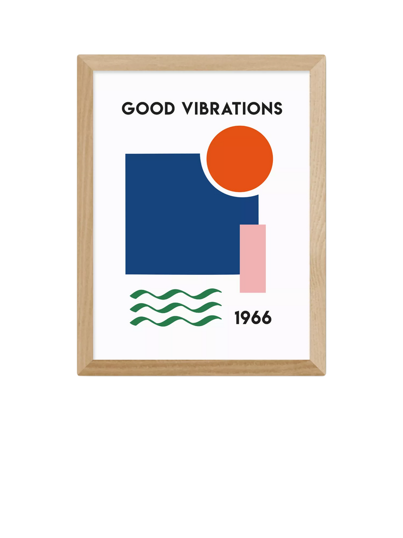 East End Prints Fan Club Good Vibrations framed print small (British brand)