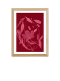 EAST END PRINTS Herald Black 'Red Foliage' Framed Print