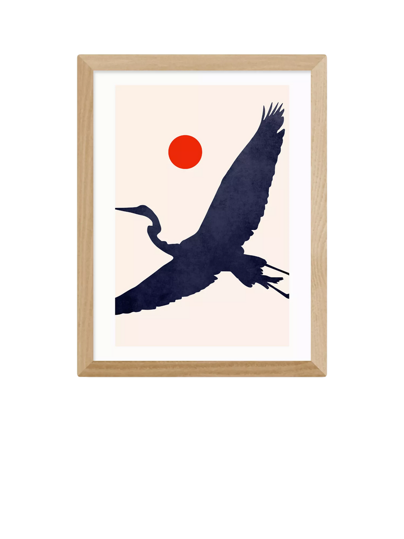 EAST END PRINTS Kubistika 'Crane' Framed Print Small