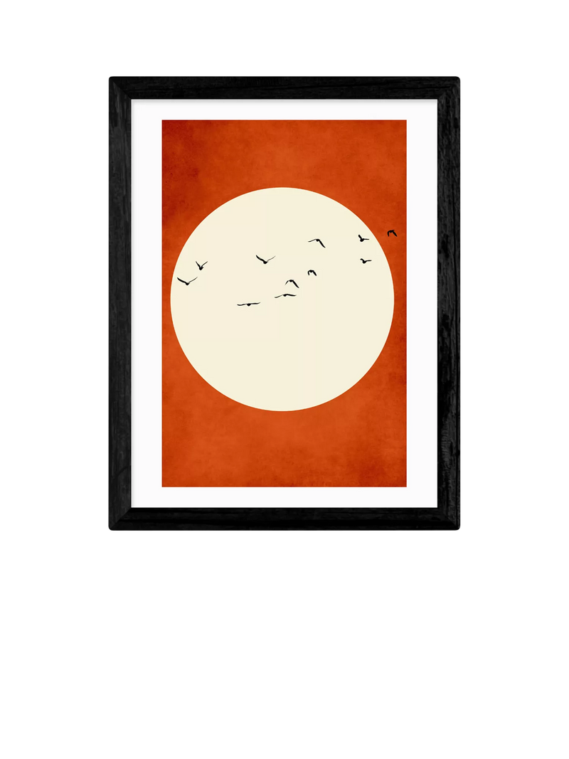 EAST END PRINTS Kubistika 'Warming Feelings' Framed Print - White Frame 43.4 x 33.4cm