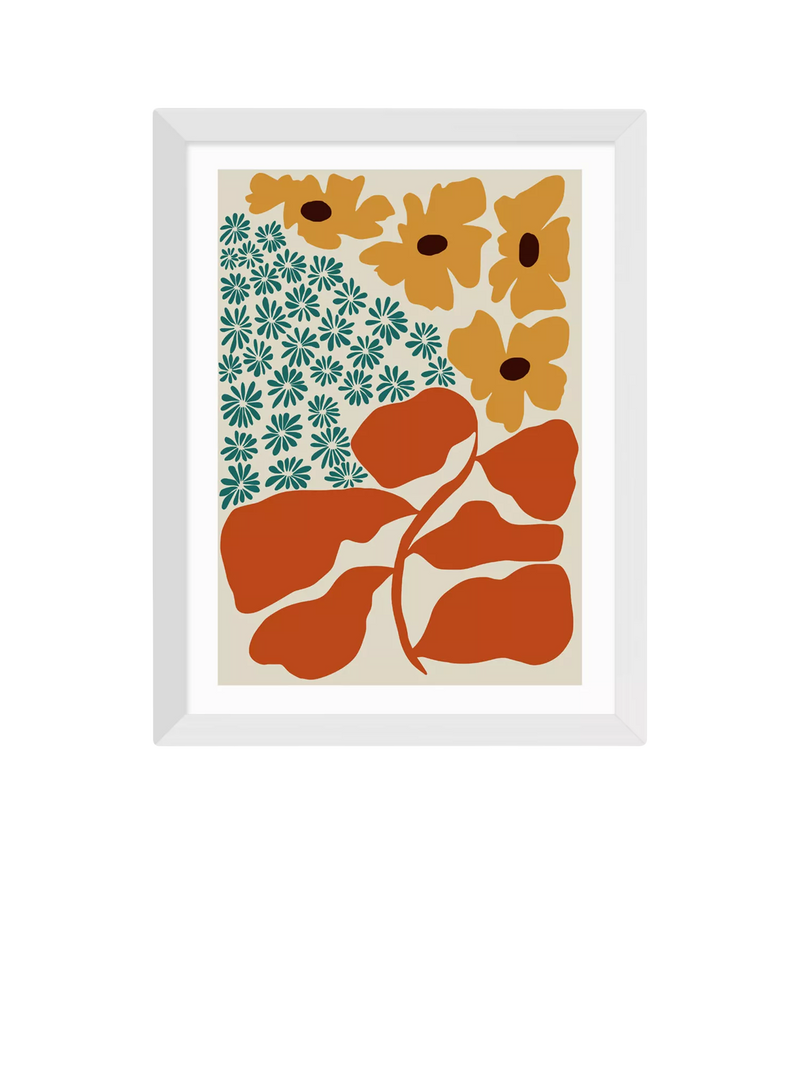 EAST END PRINTS Miho Art Studio 'Exotic Flower Garden' Framed Print - Oak Frame 83.4 x 63.4cm