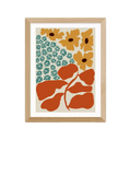 EAST END PRINTS Miho Art Studio 'Exotic Flower Garden' Framed Print - Oak Frame 43.4 x 33.4cm