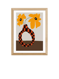 EAST END PRINTS Miho Art Studio Modern Pottery & Flower Framed Print