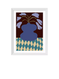 EAST END PRINTS Miho Art Studio 'Purple Pottery & Dropping Lily' Framed Print - Black Frame 43.4 x 33.4cm