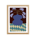 EAST END PRINTS Miho Art Studio 'Purple Pottery & Dropping Lily' Framed Print - White Frame 83.4 x 63.4cm