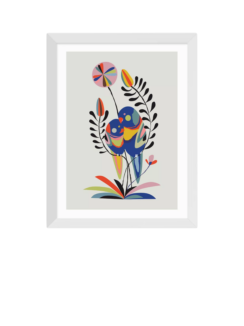 EAST END PRINTS Rainbow Lorikeets framed print small - British product
