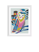 John Lewis EAST END PRINTS Rachel Lee 'Owl' Framed Print- Buy online at McGrocer