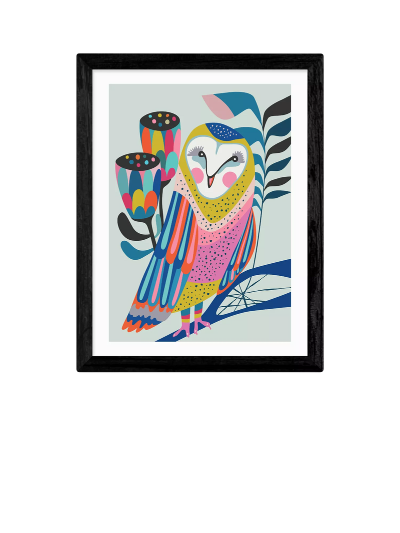 EAST END PRINTS Rachel Lee 'Owl' Framed Print