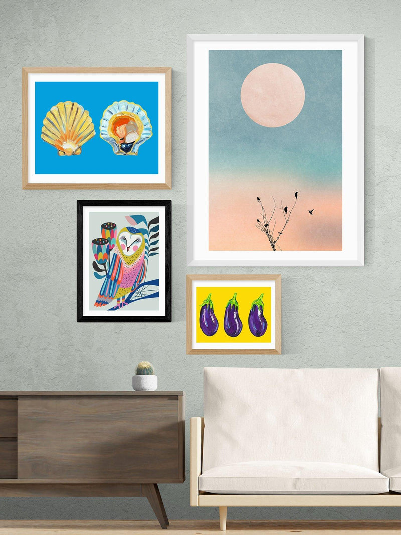 East End Prints Rachel Lee Owl framed print, imported from the UK