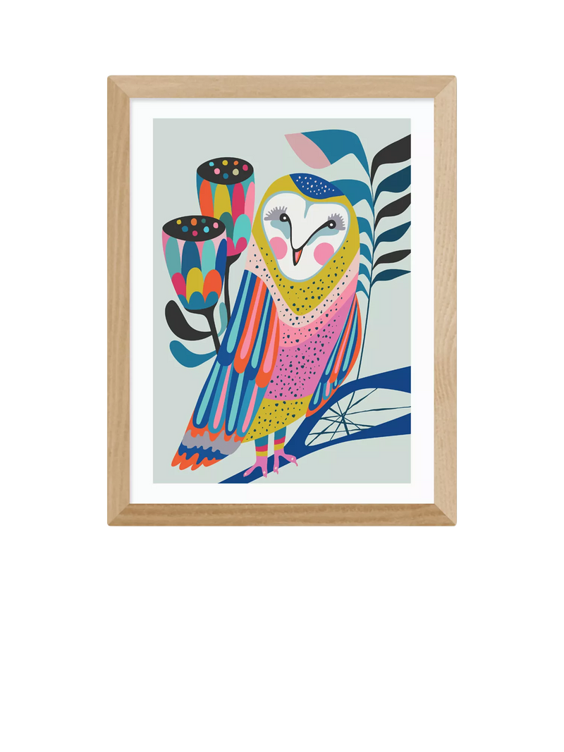 EAST END PRINTS Rachel Lee 'Owl' Framed Print
