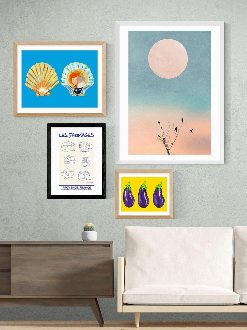 East End Prints Les Fromages framed print 33x28cm - British product
