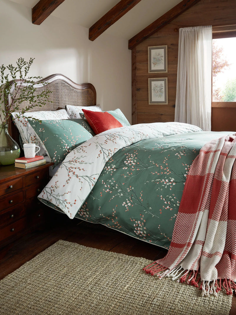 Laura Ashley floral duvet cover set 200 thread count cotton sateen - British product
