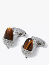 John Lewis Simon Carter Acorn Tigerseye Cufflinks Brown- Buy online at McGrocer