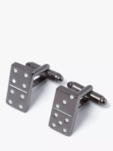 John Lewis Simon Carter Domino Cufflinks Gunmetal- Buy online at McGrocer