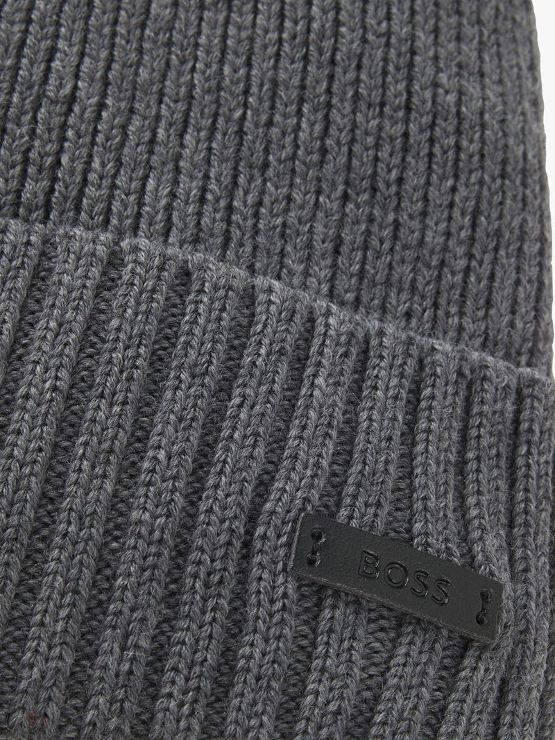 BOSS wool beanie Medium Grey, UK version
