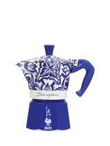John Lewis Bialetti Dolce & Gabbana Moka Express Hob Espresso Coffee Maker, Mediterranean Blue, 3 Cup- Buy online at McGrocer